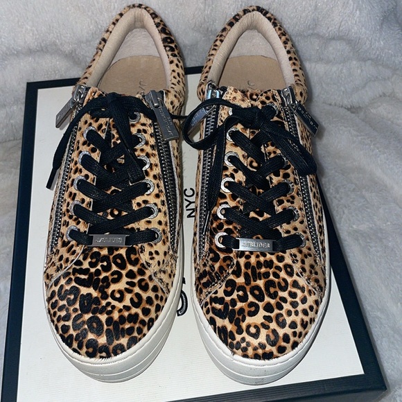 J/SLIDES HARLING Leopard Pony Leather Sneakers - Picture 4 of 10